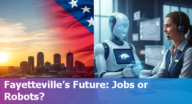 Fayetteville, Arkansas customer service agent using AI-assist tools on a laptop in 2025