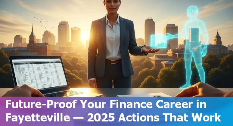 Finance professional using AI tools in Fayetteville, Arkansas, US office — learning and adapting in 2025