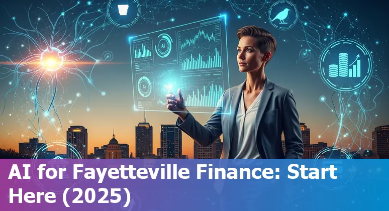 Business team reviewing AI-powered financial dashboard for Fayetteville, Arkansas bank in 2025