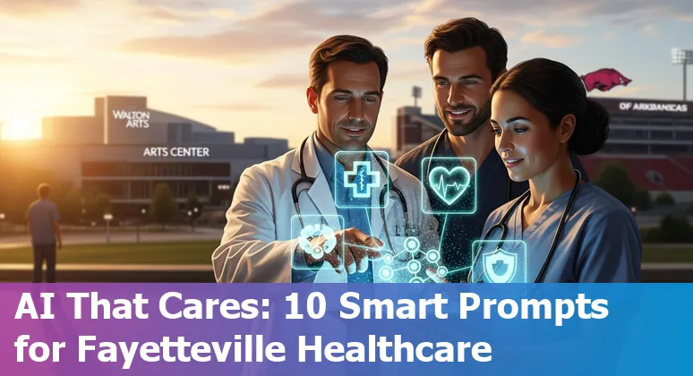 Healthcare worker using AI tools on a tablet in a Fayetteville clinic — illustrating AI prompts and use cases.