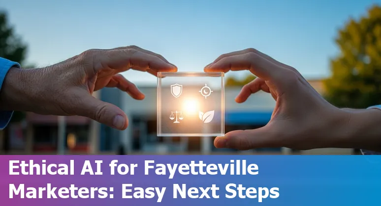 Marketing team using AI tools for a Fayetteville, Arkansas campaign planning session in 2025
