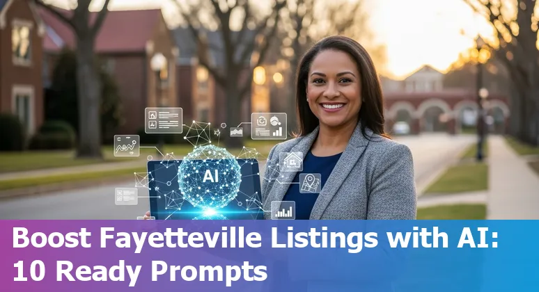 Agent using AI-generated property listing and virtual staging for a Fayetteville, AR home near the University of Arkansas