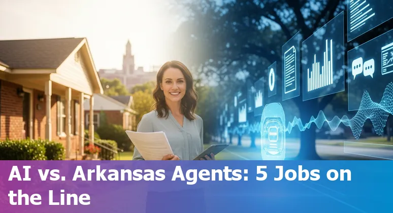 Fayetteville real estate agents and technology icons showing AI impact on transaction, admin, sales, underwriting, and analysis roles.