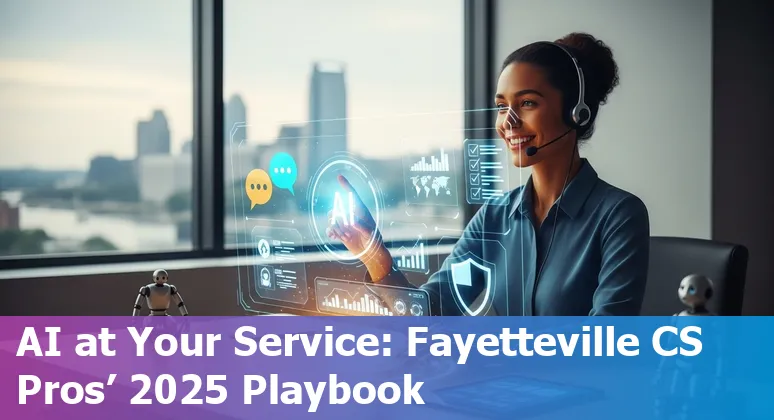 Customer service agent using AI tools at a Fayetteville, North Carolina contact center in 2025