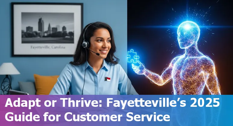 Customer service agent using AI tools in Fayetteville, North Carolina office, 2025