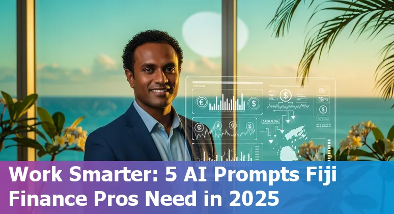 Finance professional in Fiji reviewing AI-generated cash position and AR aging reports on a laptop