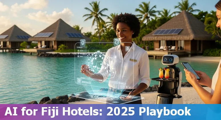 AI-powered virtual tour and guest personalization interface at a Fiji hotel