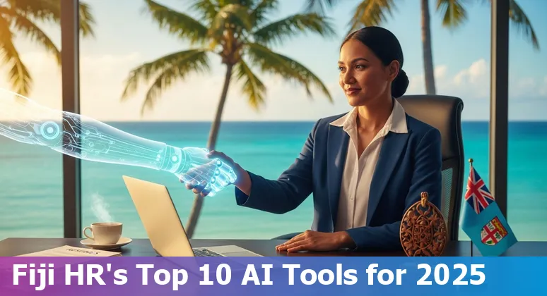 Fiji HR professional using AI tools dashboard for hiring, performance and org planning