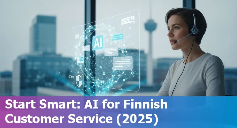 Customer service professional using AI tools and dashboards in Finland in 2025