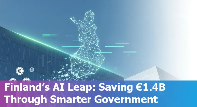 Government employees using an AI dashboard to track cost savings and efficiency improvements in Finland