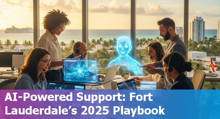 Customer service team using AI tools in Fort Lauderdale, Florida office in 2025