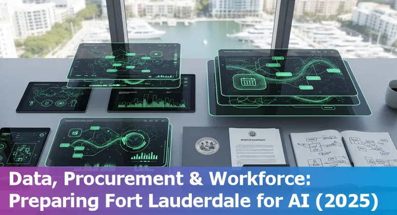 City of Fort Lauderdale, FL officials reviewing AI pilot dashboards for beach safety and citizen services in 2025