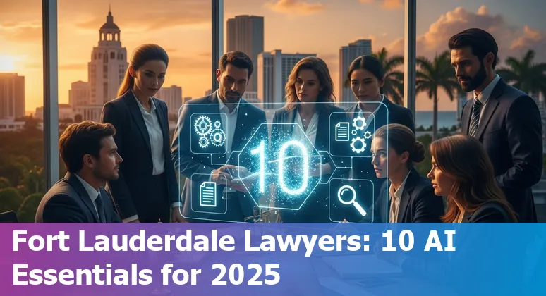 Lawyer using AI tools on laptop with Fort Lauderdale skyline in background