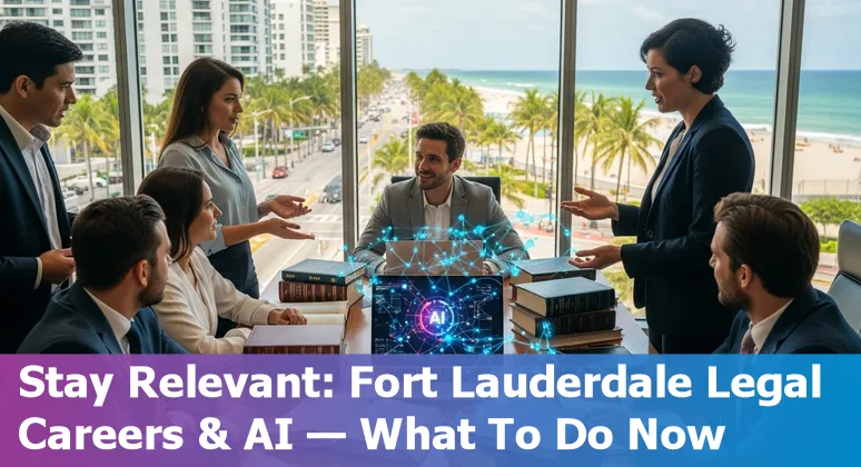 Attorney and paralegal discussing AI tools in a Fort Lauderdale, Florida law office — 2025 legal tech scene