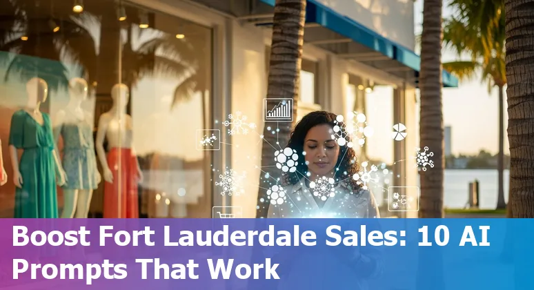Fort Lauderdale retail storefront with AI icons showing recommendations, chatbots, and analytics