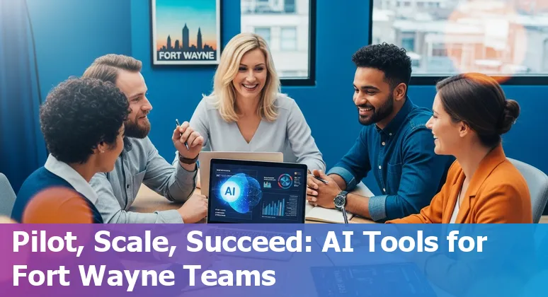 Customer service agent using AI tools in Fort Wayne, Indiana office in 2025