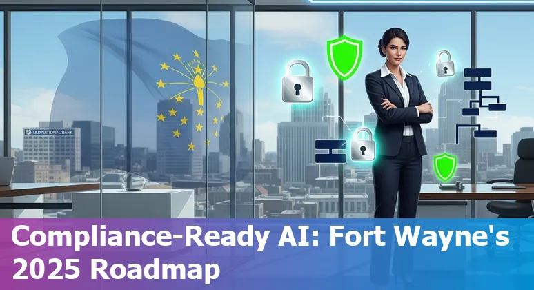 AI in financial services in Fort Wayne, Indiana 2025—beginners guide showing AI icons over Fort Wayne skyline