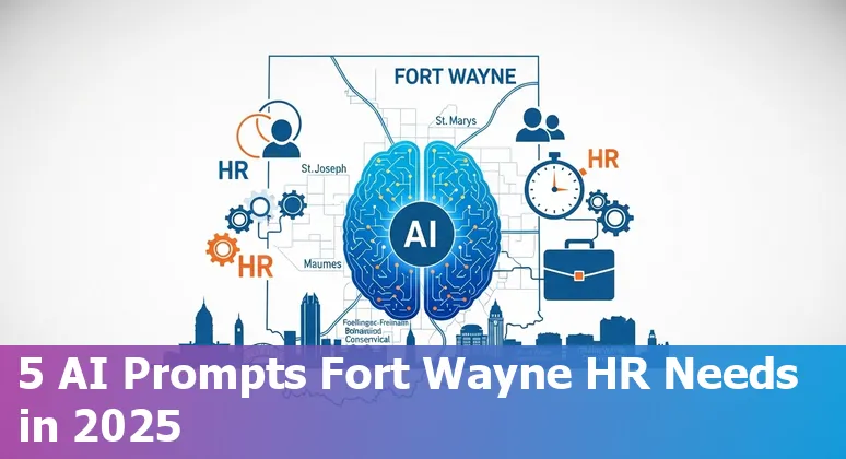 Fort Wayne HR team using AI prompts on a laptop for recruiting, benefits, and training.