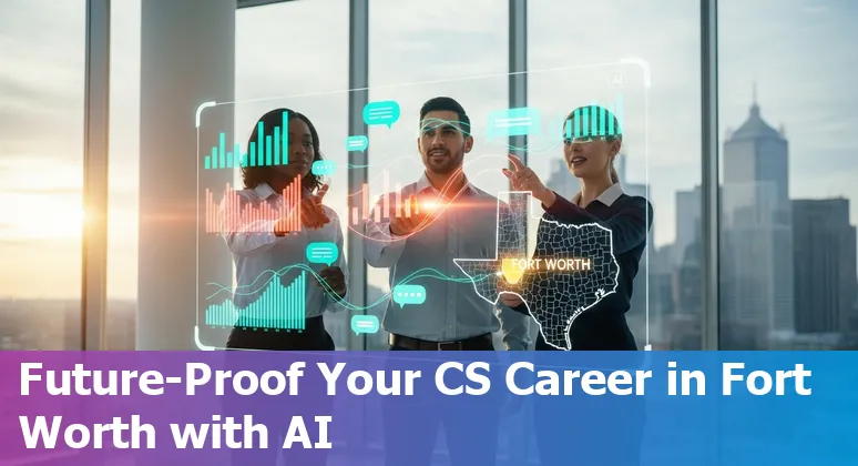 Customer service professional using AI tools in Fort Worth, Texas office, 2025