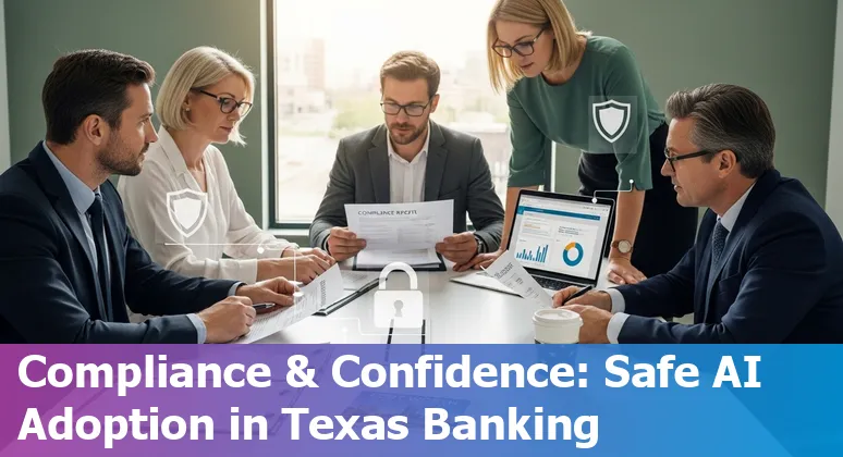 AI in Fort Worth, Texas financial services: chatbot and analytics dashboard showing 2025 banking use cases