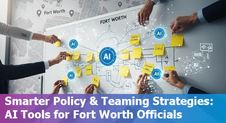City of Fort Worth government staff using AI tools on laptops to find contracts and grants