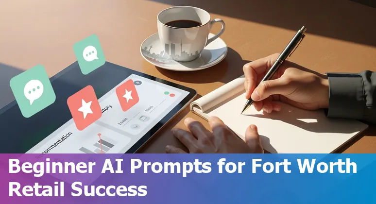 Fort Worth retailer using AI on a tablet: personalized recommendations, inventory dashboard, and AR try-on demo.