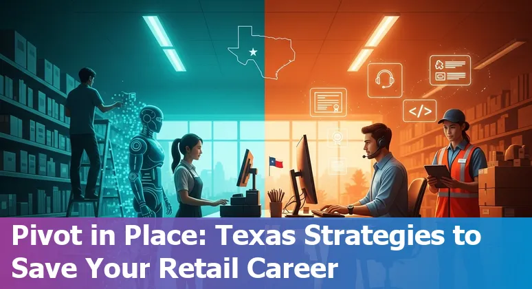Retail worker using tablet in Fort Worth store with distribution center in background