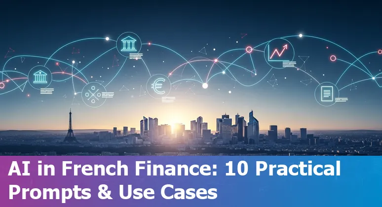 AI in French financial services: chatbots, fraud detection dashboards, treasury forecasts and regulatory compliance icons