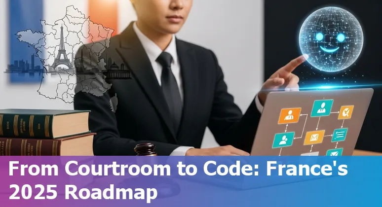 French lawyer using AI tools in France, 2025: illustration of legal tech and reskilling in France