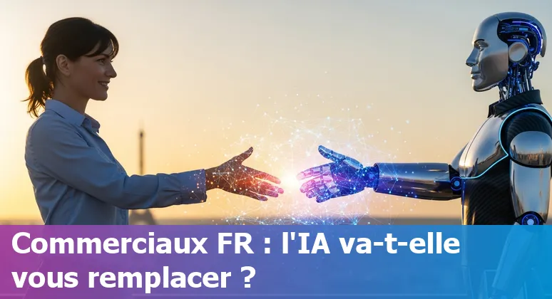 Salesperson using AI tools with France skyline — guide for sales jobs in France in 2025