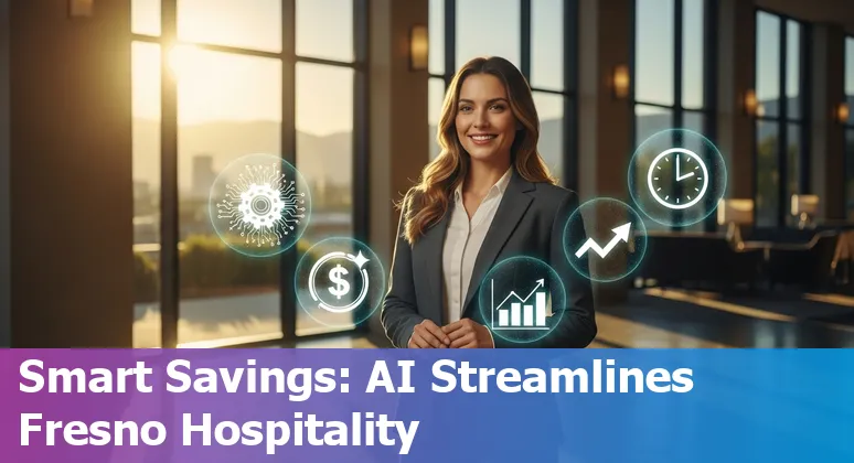 Fresno, California hotel front desk using AI kiosk and energy-efficient HVAC controls