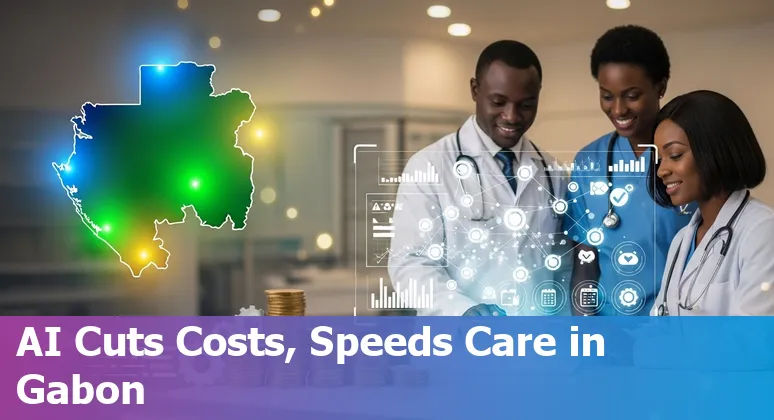 Healthcare workers using an AI dashboard in Libreville, Gabon to improve efficiency