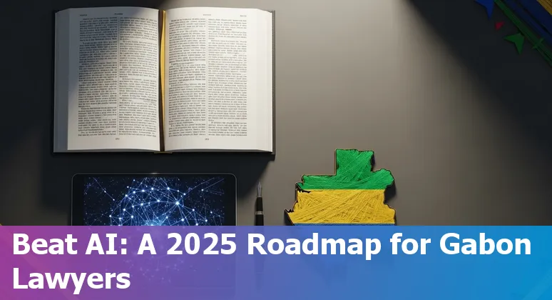 Gabonese lawyer using AI tools on a laptop in Libreville office, 2025