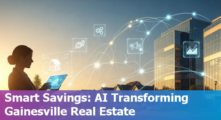 Real estate agent using AI tools on a laptop with a Gainesville, Florida neighborhood in the background.