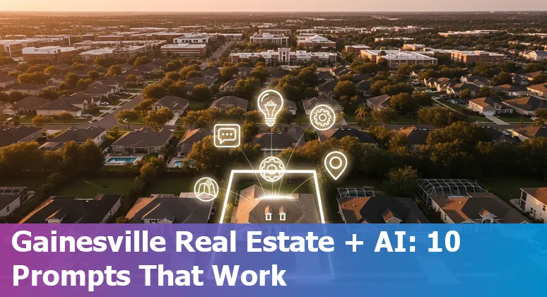 Agent using AI tools on laptop showing Gainesville map and University of Florida landmarks