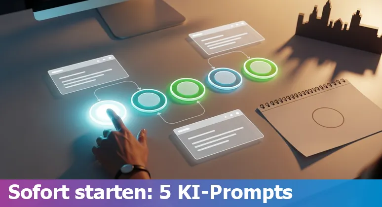 Illustration of German customer service agent using AI prompts with GDPR shield and CRM integration