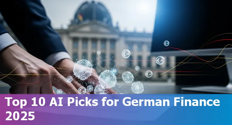 Collage of AI icons and logos representing finance tools used by German finance professionals in 2025.