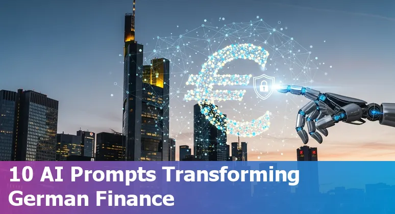 Illustration showing AI use cases in German finance: AML, trade surveillance, chatbots, credit scoring, KYC and on‑prem AI factories.