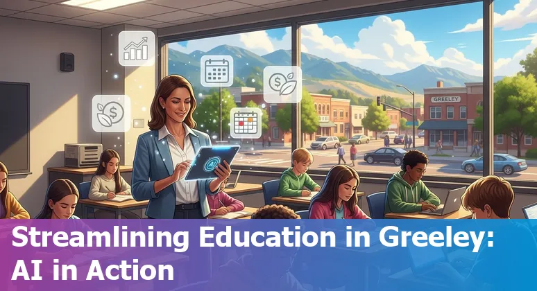 Greeley, Colorado school staff using AI tools on laptops to improve efficiency—Colorado, US