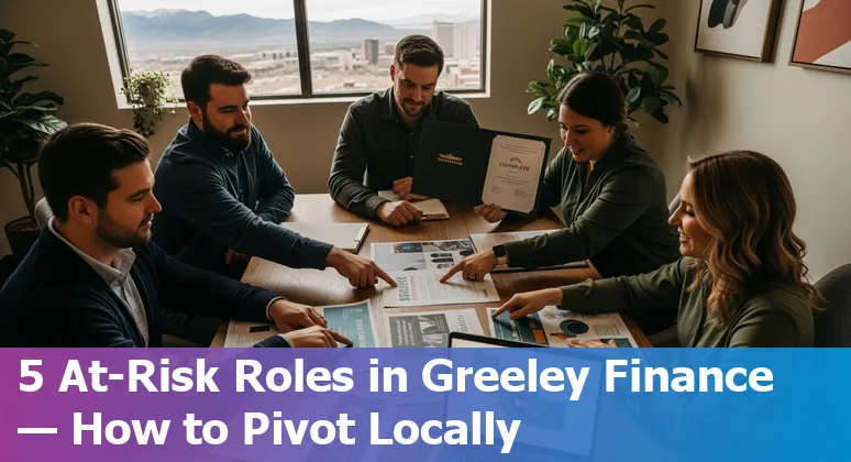 Greeley financial services professionals learning AI skills: bookkeeper, loan clerk, analyst, customer service rep, paralegal.
