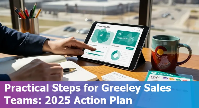 Sales rep using AI tools on laptop in Greeley, Colorado office — 2025 guide