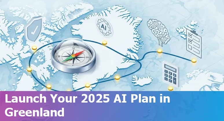 Finance professional using AI dashboard in Greenland office, 2025