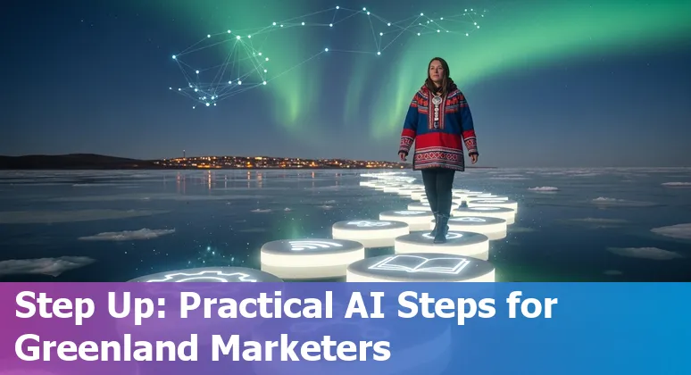 Greenland marketers using AI tools on a laptop, planning 2025 skills for Greenland