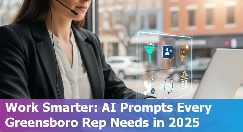 Customer service agent using AI prompts with Greensboro map and Greensboro Orthopedic Clinic contact card.
