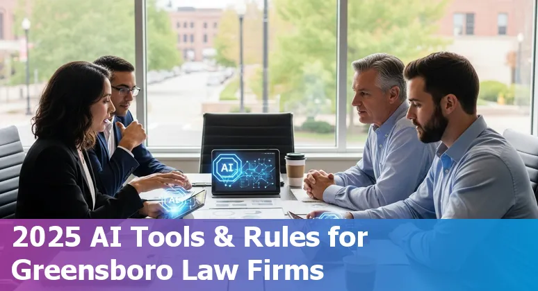 Greensboro, North Carolina legal professionals learning about AI and ethics in 2025 at a local firm office.