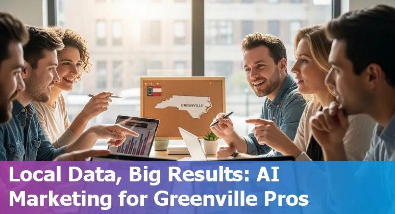 Greenville, North Carolina marketer using AI tools on a laptop: 2025 AI marketing guide for Greenville, NC