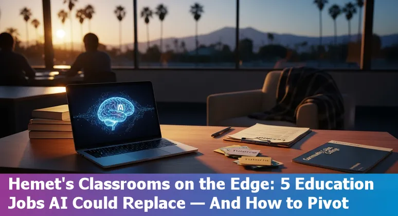 Hemet school staff and teachers adapting to AI tools with laptops and community college training materials
