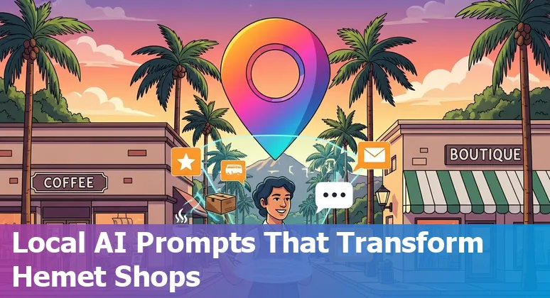 Shopfront in Hemet with icons for AI recommendations, visual search, chatbot and AR try-on.