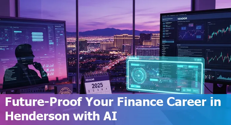 Finance professional using AI tools in an office in Henderson, Nevada, USA, 2025