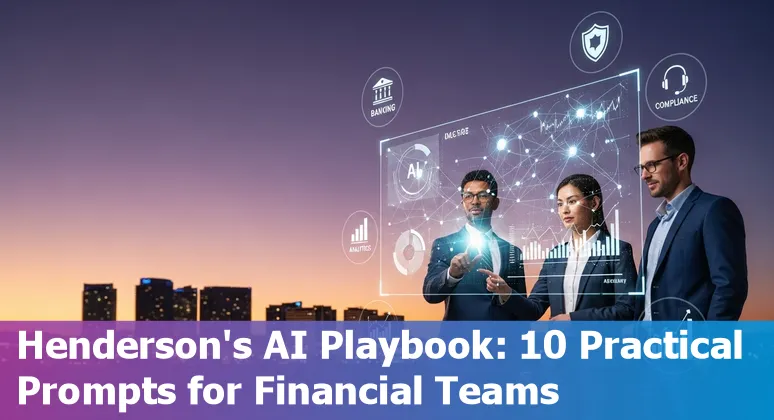 Bank employee in Henderson, Nevada using AI-powered dashboard for fraud detection and customer service.